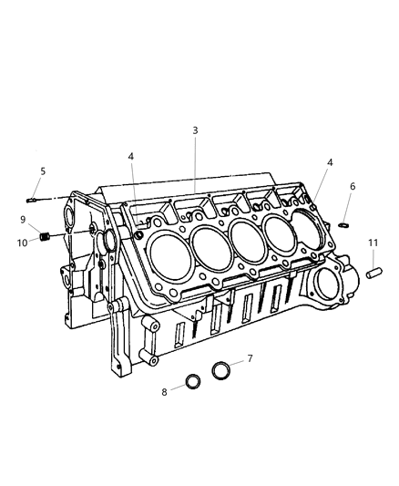 2006 Dodge Viper Block-Short Diagram for 5166381AC