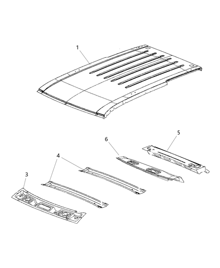 2014 Dodge Durango Roof Panel Diagram