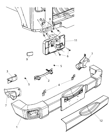 2010 Jeep Wrangler Rear Bumper Diagram