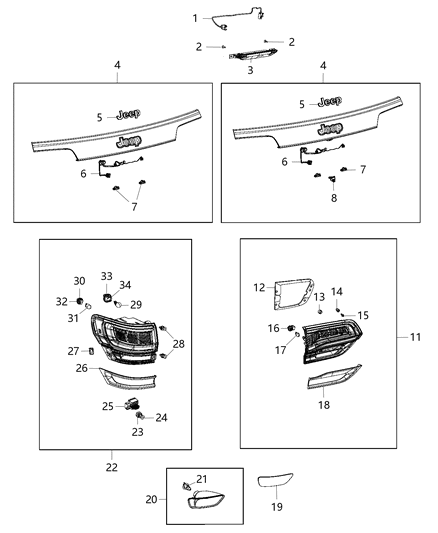 2017 Jeep Grand Cherokee Lamps - Rear Diagram