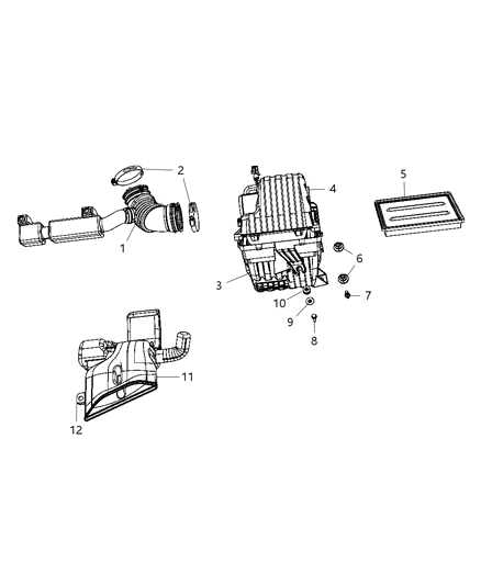 2010 Chrysler Sebring Cover-Air Cleaner Diagram for 68022256AB