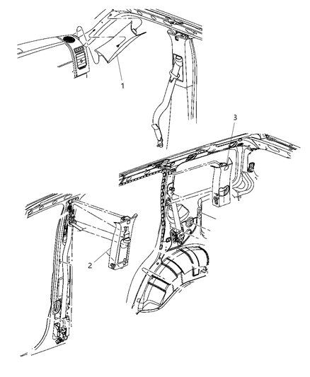 2008 Jeep Liberty Panel-A Pillar Diagram for 1BS29DW1AB