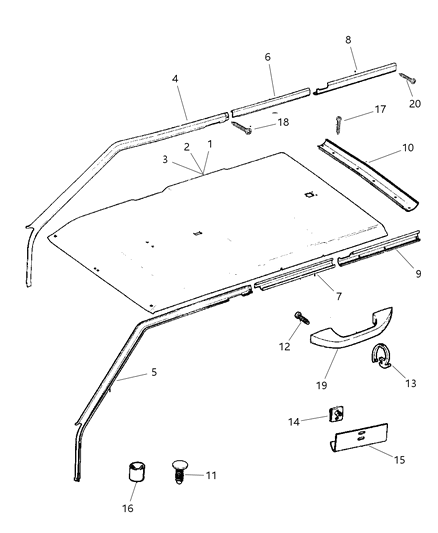 2000 Jeep Cherokee Handle Roof Grab Diagram for 5CX10RK5