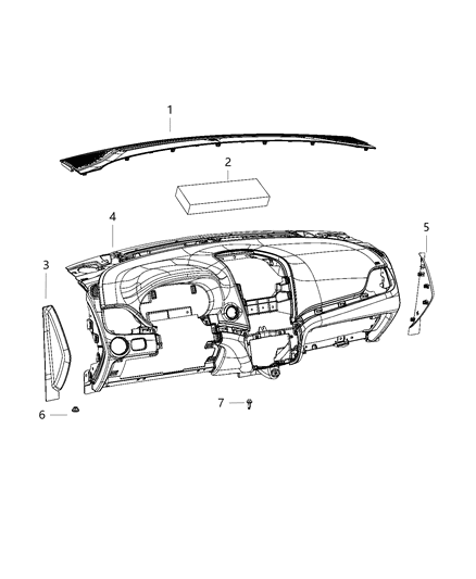 2020 Dodge Journey Instrument Panel & Structure Diagram 1