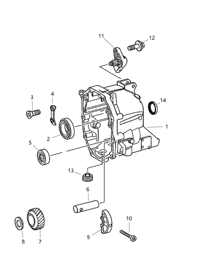 2005 Jeep Liberty Rear Case & Related Parts Diagram