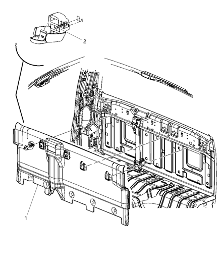 2009 Dodge Ram 1500 Rear Cab Trim Panel Diagram