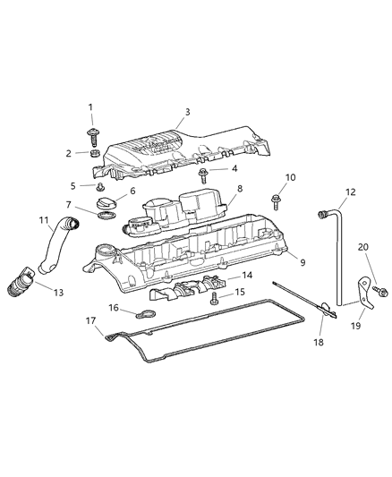 2005 Dodge Sprinter 2500 Cylinder Head & Cover Diagram