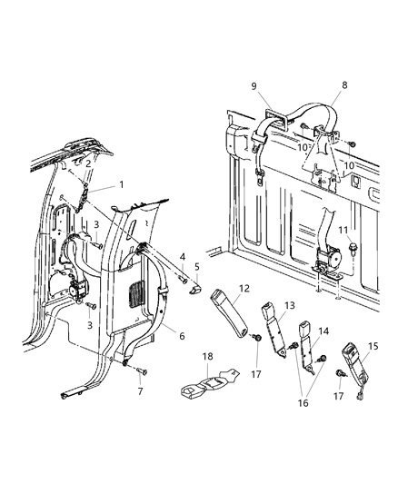 2011 Ram 5500 Seat Belts Front Diagram 1