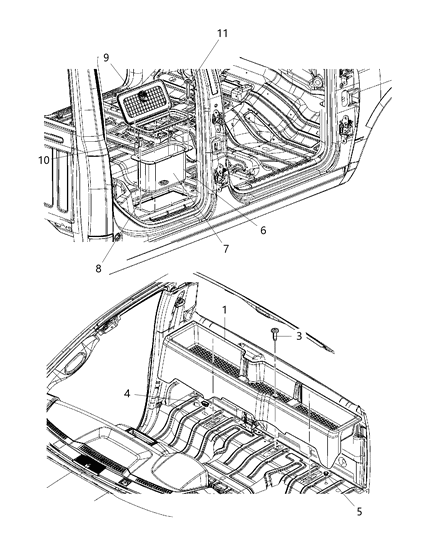 2016 Ram 2500 Rear Storage Compartment Diagram 1