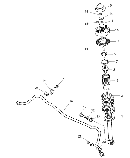 2004 Dodge Stratus Rear Coil Spring Diagram for MR455131