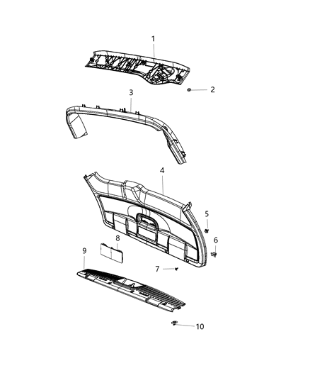 2017 Dodge Grand Caravan Liftgate Trim Panels And Scuff Plate Diagram