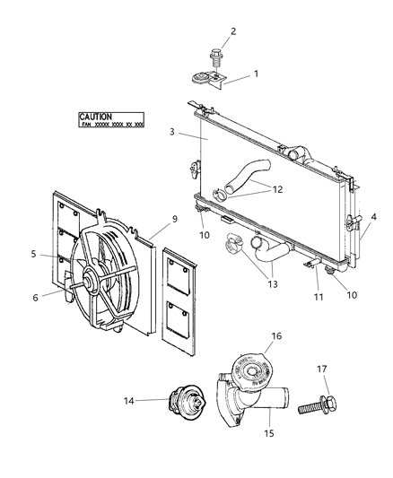 2002 Dodge Neon Hose-Radiator Outlet Diagram for 5278033AE