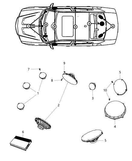 2012 Dodge Charger Speakers & Amplifier Diagram 1