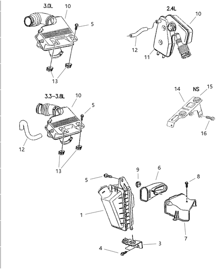 1998 Chrysler Town & Country Air Cleaner Diagram