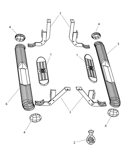 2008 Dodge Ram 3500 Bracket Kit-Side Step Diagram for 68020971AA