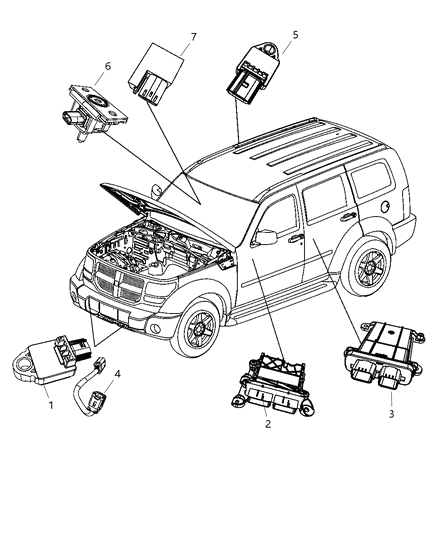 2007 Dodge Nitro OCCUPANT Restraint Module Diagram for 4896129AD