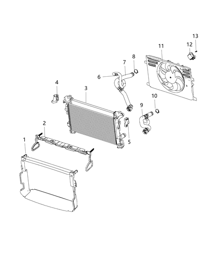 2017 Ram ProMaster City Hose-Radiator Inlet Diagram for 68260339AA