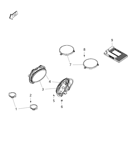 2016 Dodge Challenger Speakers & Amplifier Diagram 1