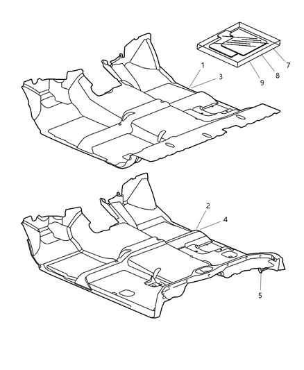 2006 Dodge Ram 2500 Carpet-Floor Diagram for 5KA69XDHAB