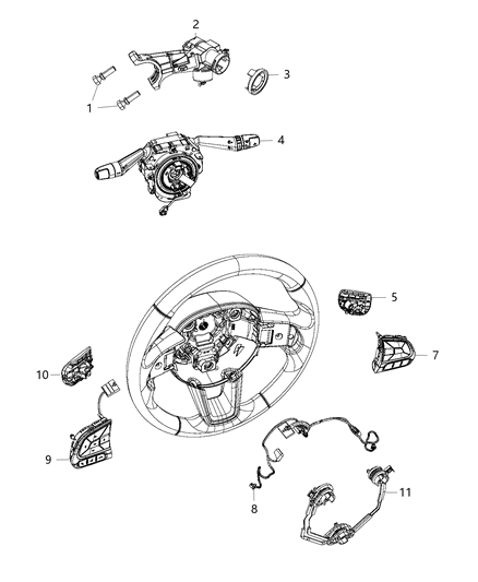 2020 Jeep Compass Harness-Steering Wheel Diagram for 68397337AA