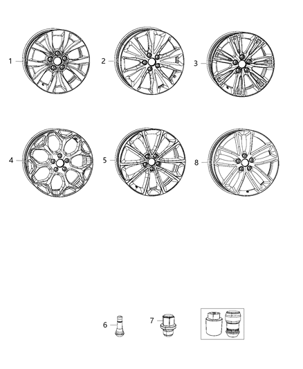 2016 Chrysler 300 Wheels & Hardware Diagram