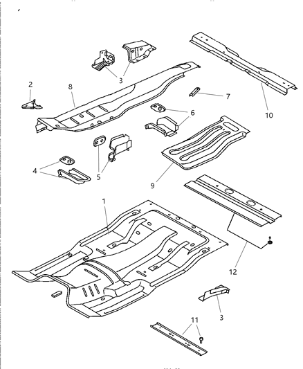 1997 Dodge Ram 3500 Pan-Center Floor Diagram for 55275259