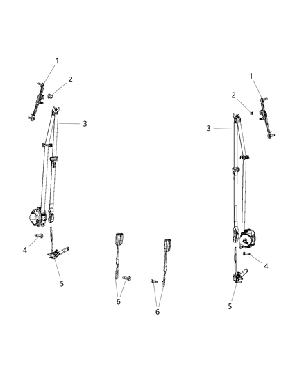 2015 Jeep Cherokee Front Outer Seat Belt Diagram for 1UU49LC5AB