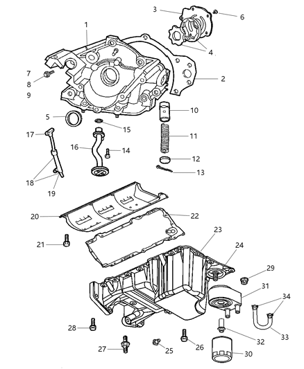 2006 Dodge Magnum Engine Oil Cooler Diagram for 4792912AE