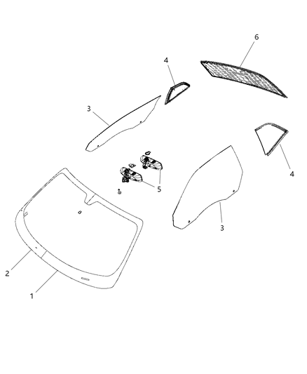 2018 Dodge Challenger Glass, Glass Hardware Diagram