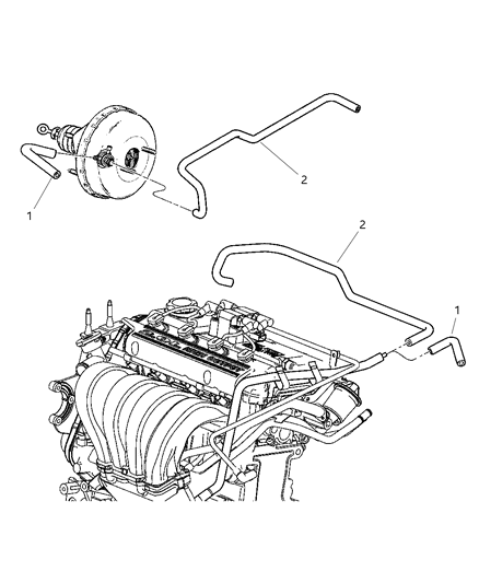 2002 Dodge Neon Vacuum Hoses Diagram 2