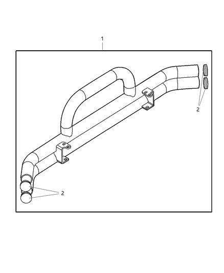 2004 Jeep Wrangler Bumper Kit - Front Tubular Diagram