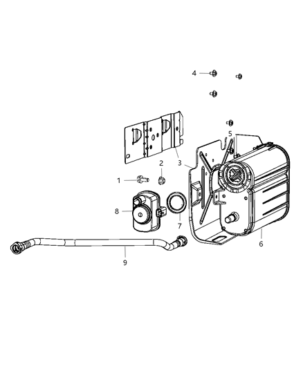 2010 Jeep Liberty Vapor Canister & Leak Detection Pump Diagram