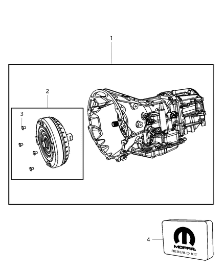 2008 Jeep Liberty Trans-With Torque Converter Diagram for 68039350AA