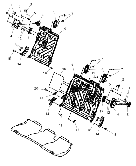 2005 Dodge Magnum Bracket Diagram for 5139646AA