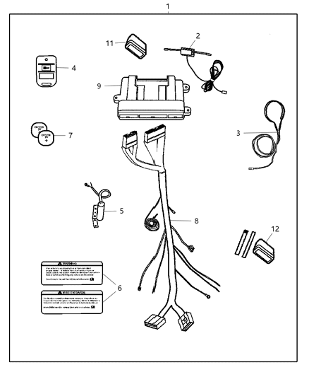 2006 Chrysler Pacifica Remote Start - Installation Kit Diagram