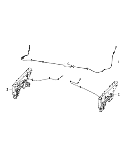 2019 Chrysler Pacifica Second Row - Bench - Cables Diagram