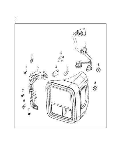 2020 Jeep Gladiator Parts, Tail Lamps Service Diagram 3
