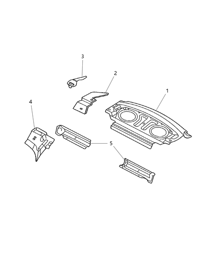 2003 Dodge Neon Rear Shelf Panel Diagram