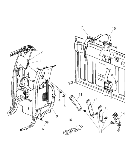 2012 Ram 5500 Seat Belts Front Diagram 1