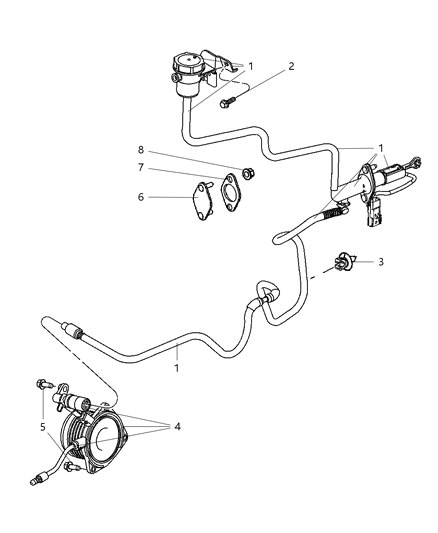 2008 Chrysler PT Cruiser Controls, Hydraulic Clutch Diagram 2