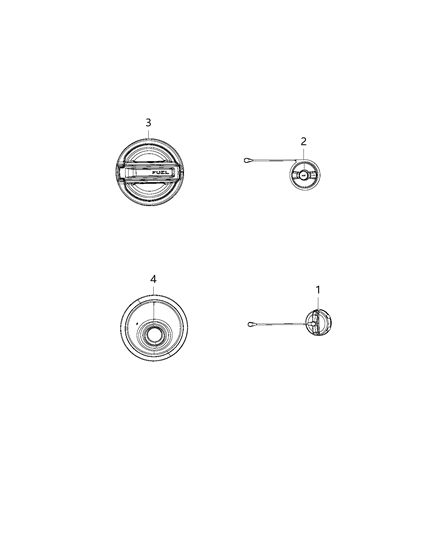 2018 Jeep Wrangler Fuel Cap-Fuel Tank Locking Diagram for 68357474AA