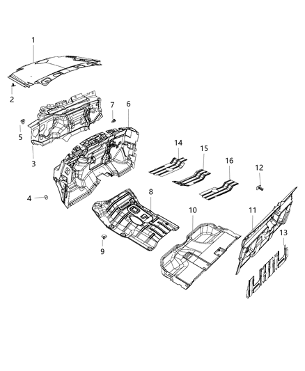 2018 Ram 3500 DEADENER-Body Panel Diagram for 68137845AB