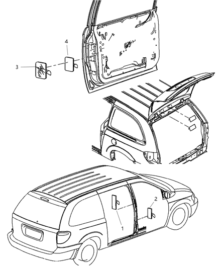 2007 Chrysler Pacifica Label - Door Diagram