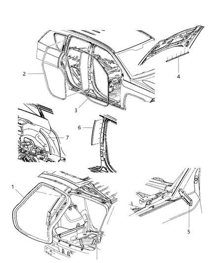 2008 Jeep Compass WEATHERSTRIP-LIFTGATE Opening Diagram for 5074641AE