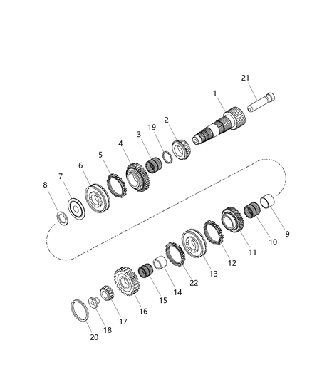 2016 Dodge Dart Secondary Shaft Assembly Diagram 1