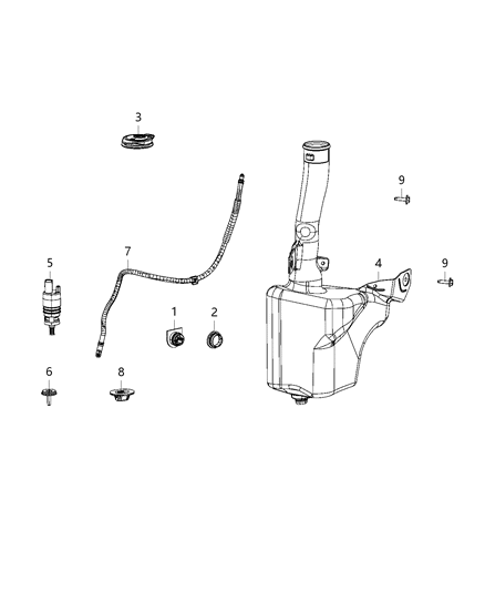 2019 Ram 4500 Pump-Washer, Windshield Diagram for 68440465AA