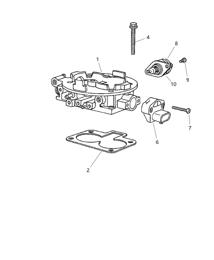 1998 Dodge Dakota Fuel Injection Throttle Body Front Diagram for 53032016AC