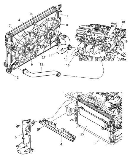 2004 Chrysler Pacifica SHROUDPKG-Fan Diagram for 5102442AA