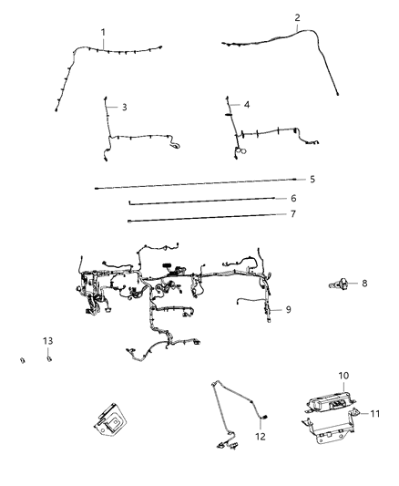 WIRING-INSTRUMENT PANEL Diagram for 68261436AA