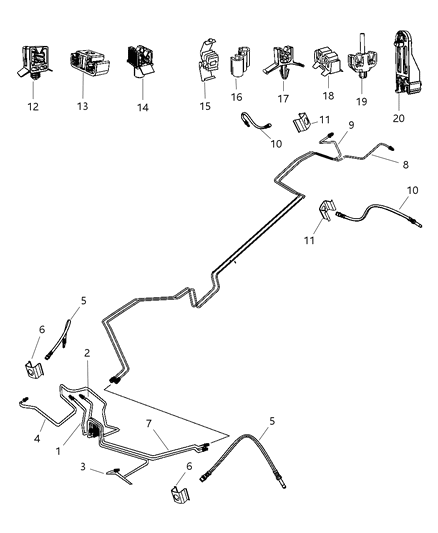 2009 Dodge Sprinter 2500 Brake Tubes Diagram 2